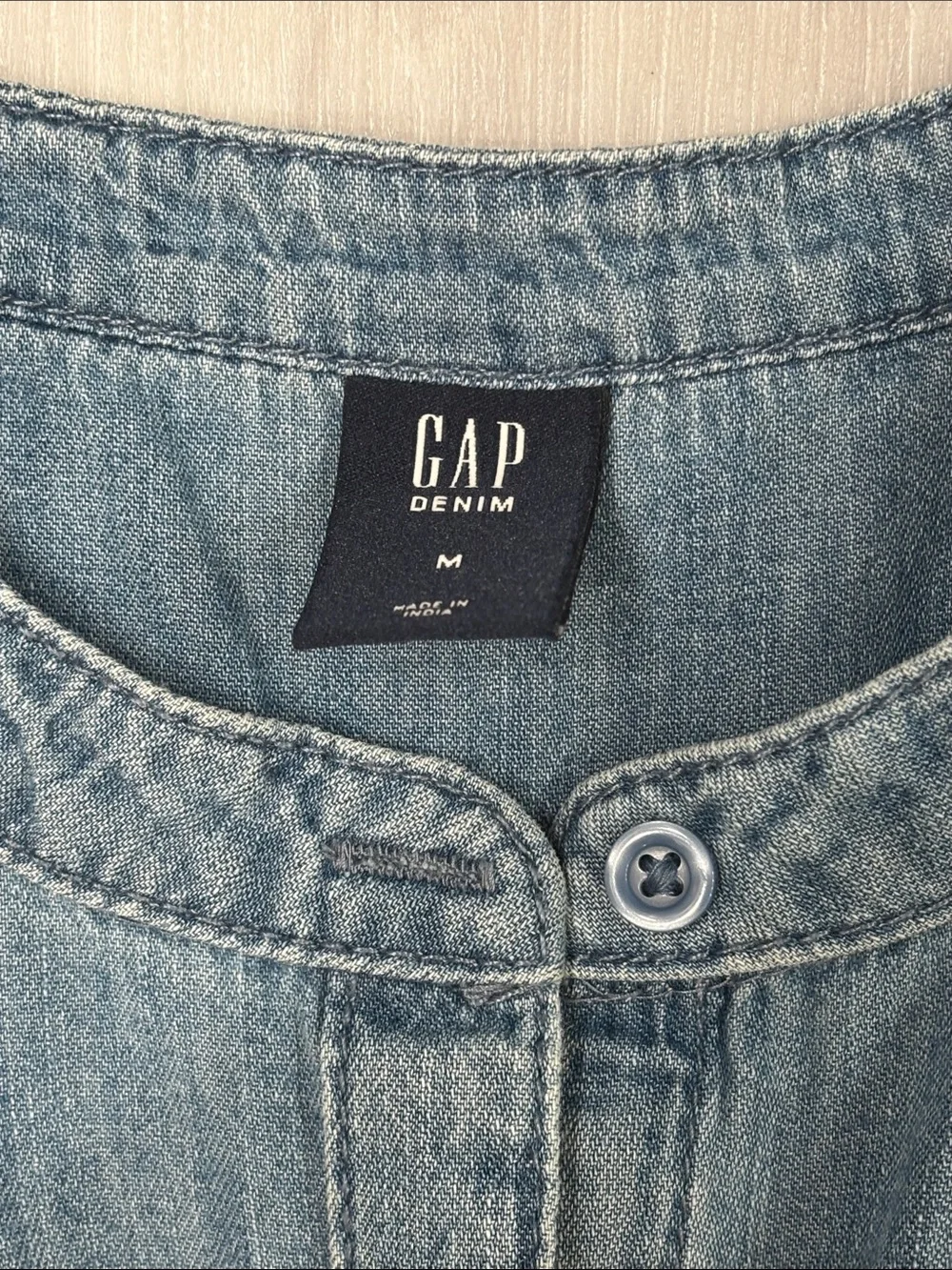 GAP Kids Blue Denim Jumpsuit with Ruffle Sleeves Medium 8-9